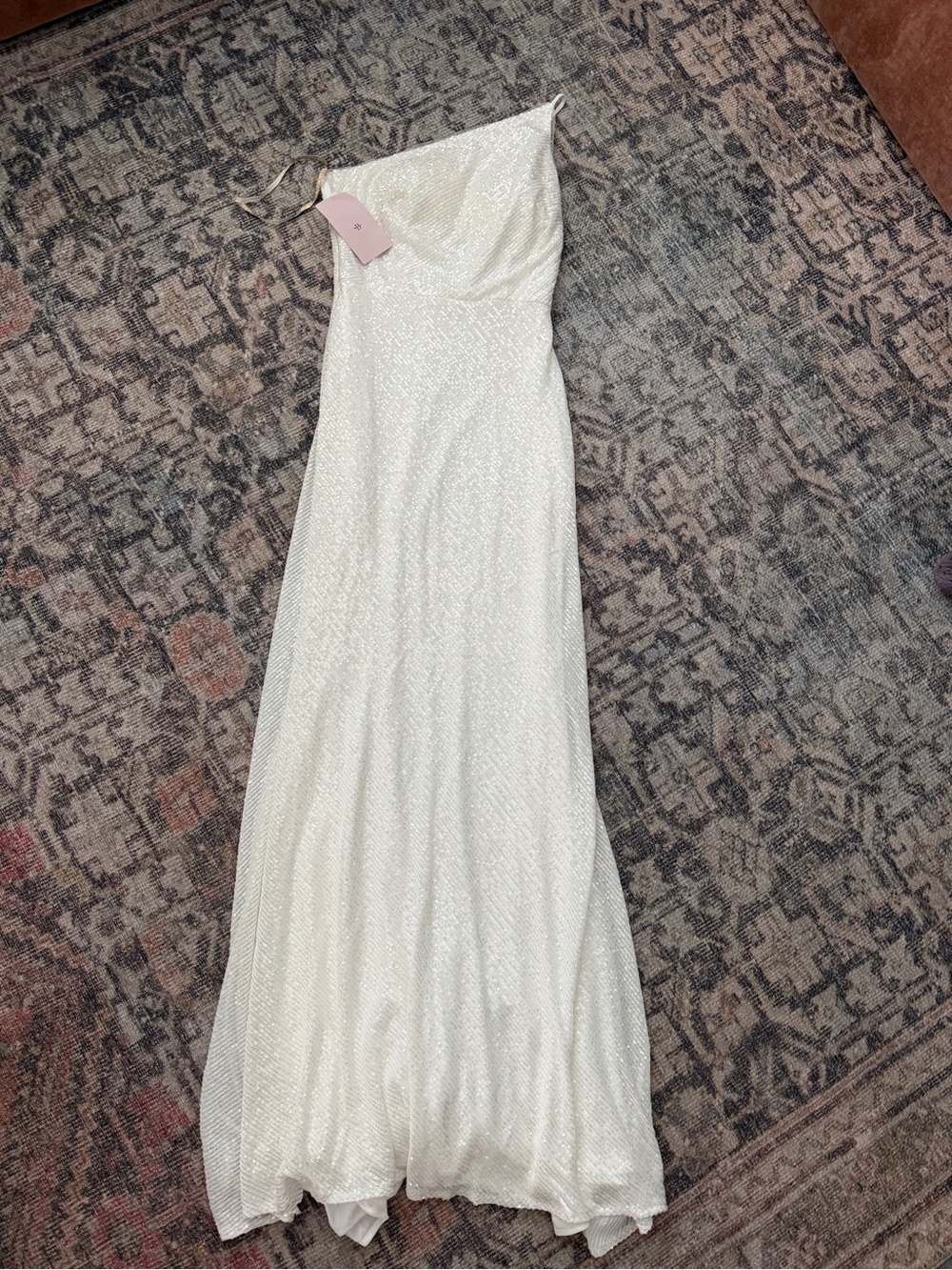 Jenny Yoo One-Shoulder Ivory Sequin Gown
